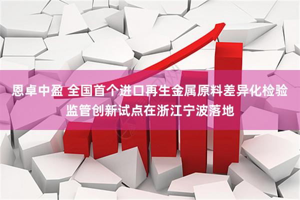 恩卓中盈 全国首个进口再生金属原料差异化检验监管创新试点在浙江宁波落地